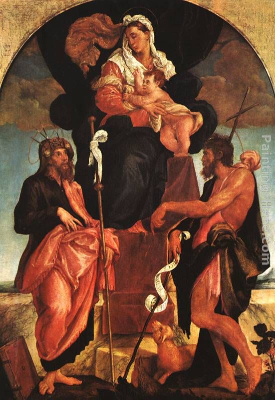 Madonna and Child with Saints painting - Jacopo Bassano Madonna and Child with Saints art painting